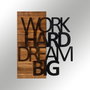 Wallity Work Hard Dream Big Escultura de Pared Negro y Nogal